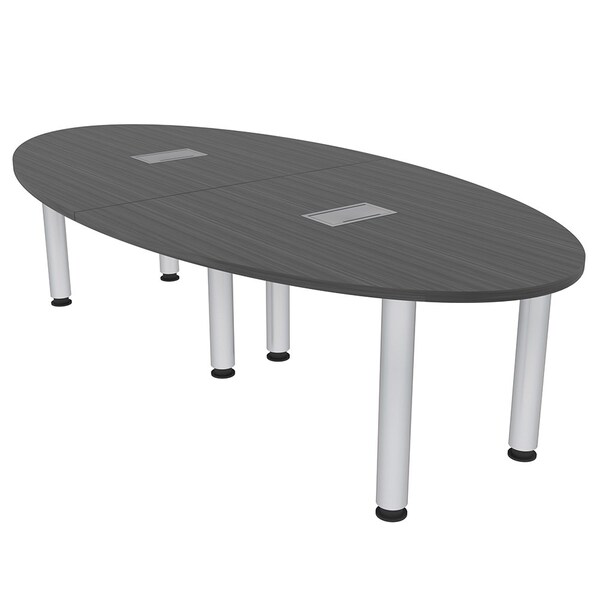 45 in W, 96 in L, 29 in H, Engineered Wood Top, Grey